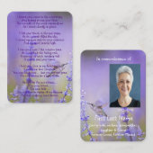 Gedenkstätte Foto Gebet Lavendel Hummingbird Garde Visitenkarte (Vorne/Hinten)