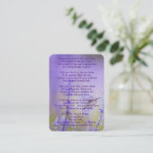 Gedenkstätte Foto Gebet Lavendel Hummingbird Garde Visitenkarte (Stehend Vorderseite)