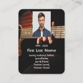 Gedenkstätte Foto Gebet Musiker Piano Gitarre Visitenkarte (Rückseite)