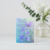 Gedenkstätte Foto Gebet Pansy Blumengarten Visitenkarte (Stehend Vorderseite)