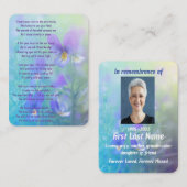 Gedenkstätte Foto Gebet Pansy Blumengarten Visitenkarte (Vorne/Hinten)