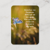 Gedenkstätte Foto Gebet Schmetterlingsgarten Natur Visitenkarte (Vorderseite)