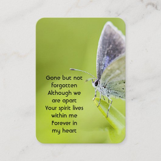 Gedenkstätte Foto Gebet Schmetterlingsgarten Natur Visitenkarte (Vorderseite)