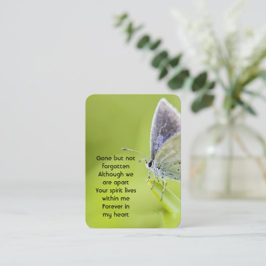 Gedenkstätte Foto Gebet Schmetterlingsgarten Natur Visitenkarte (Stehend Vorderseite)