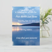 Gedenkstätte Foto Gebet Sonnenaufgang Natur Einladung (Stehend Vorderseite)