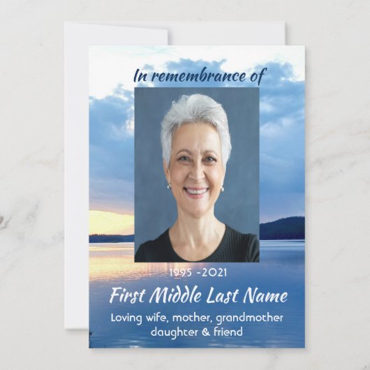 Gedenkstätte Foto Gebet Sonnenaufgang Natur Einladung (Rückseite)