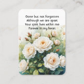 Gedenkstätte Foto Gebet Weißer Rosengarten Blume Visitenkarte (Vorderseite)