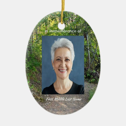 Gedenkstätte Foto Gebetspfade Waldbaumen Keramik Ornament (Vorne)