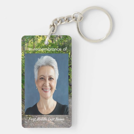 Gedenkstätte Foto Gebetspfade Waldbaumen Schlüsselanhänger (Rückseite)