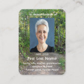 Gedenkstätte Foto Gebetspfade Waldbaumen Visitenkarte (Rückseite)