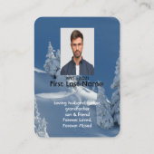 Gedenkstätte Foto Prayer Schneebedeckte Bäume Skib Visitenkarte (Rückseite)