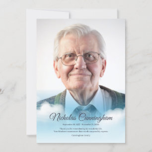 Gedenkstätte für Beerdigungswolken im Himmel Moder Dankeskarte