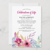 Gedenkstätte für Blume | Feiern des Lebens Einladung (Vorderseite)