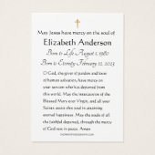 Gedenkstätte für das Beerdigungskarten-Foto (Rückseite)