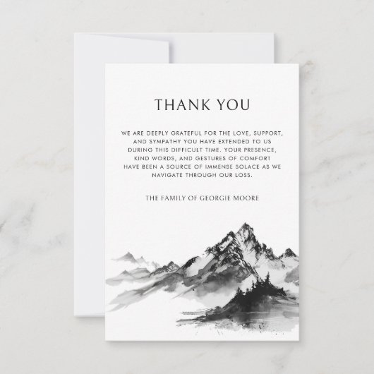 Gedenkstätte für das Beileid der Beerdigung im Ber Dankeskarte (Vorderseite)