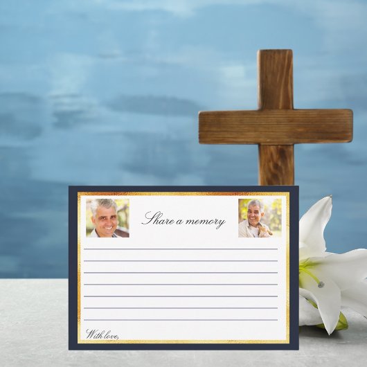 Gedenkstätte für das blaue Foto einer Speicherkart Einladung