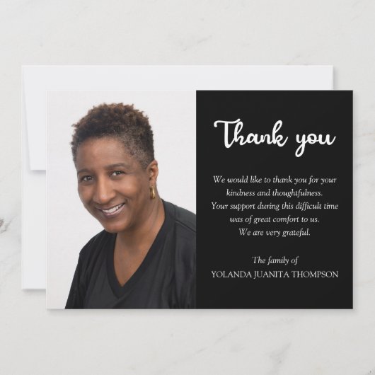 Gedenkstätte für das einfache Foto Beerdigung Beil Dankeskarte (Vorderseite)