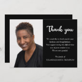 Gedenkstätte für das einfache Foto Beerdigung Beil Dankeskarte (Vorne/Hinten)