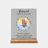 Gedenkstätte für das Foto Hochzeitsgrün Acrylschild (Vorderseite)