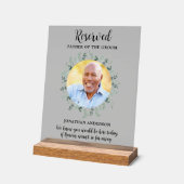 Gedenkstätte für das Foto Hochzeitsgrün Acrylschild (Winkel)