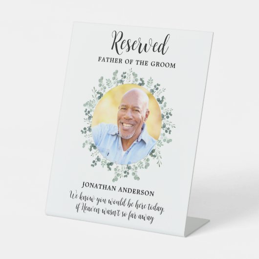 Gedenkstätte für das Foto Hochzeitsgrün Sockelschild (Vorderseite)