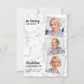 Gedenkstätte für das Gedächtnis 3 Foto Beerdigung  Dankeskarte (Vorderseite)