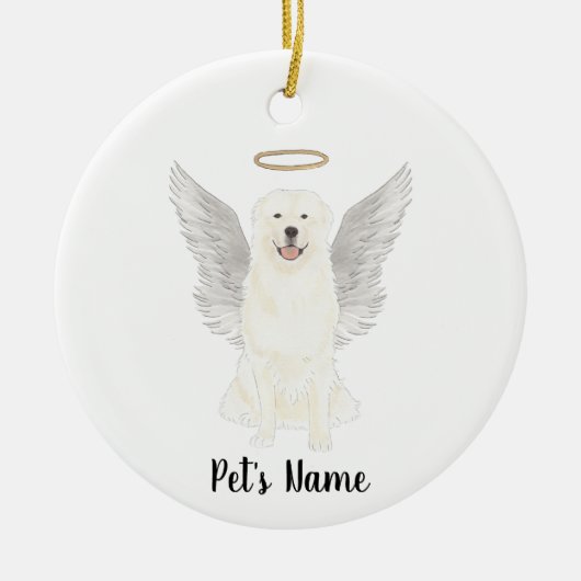 Gedenkstätte für das Great Pyrenäen-Beileid Keramik Ornament (Vorne)