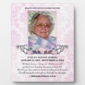 Gedenkstätte für das hellrosa Foto Fotoplatte (Vorderseite)