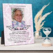 Gedenkstätte für das hellrosa Foto Fotoplatte (Seite)