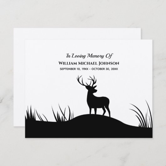 Gedenkstätte für das Hirsche im liebenden Gedächtn Dankeskarte (Vorne/Hinten)