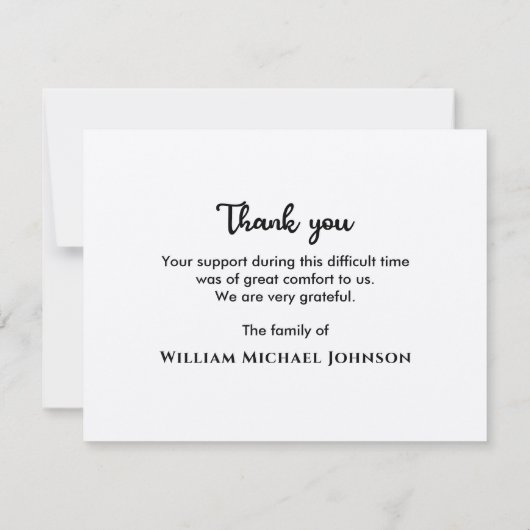 Gedenkstätte für das Hirsche im liebenden Gedächtn Dankeskarte (Rückseite)