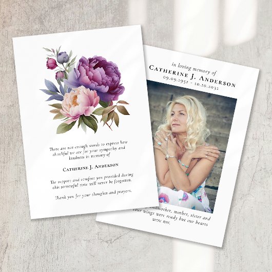 Gedenkstätte für das hübsche Foto Beileid Dankeskarte