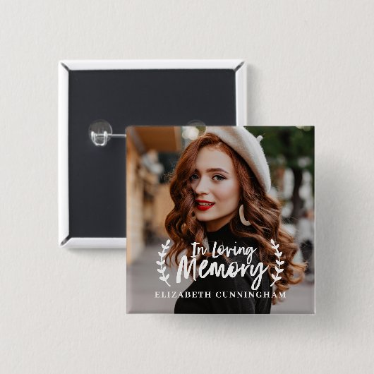 Gedenkstätte für das Love Memory Cursive Foliage F Button (Vorne & Hinten)