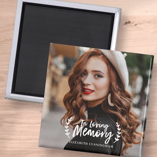 Gedenkstätte für das Love Memory Cursive Foliage F Magnet