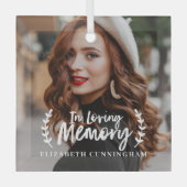 Gedenkstätte für das Love Memory Cursive Foliage F Ornament Aus Glas (Vorderseite)