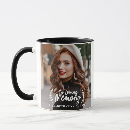 Gedenkstätte für das Love Memory Cursive Foliage F Tasse (Links)