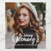 Gedenkstätte für das Love Memory Cursive Foliage F Weinetikett (Einzelnes Label)