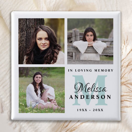 Gedenkstätte für die Beerdigung von Monogramm-Foto Button