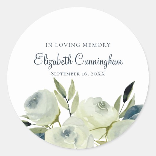 Gedenkstätte für die Blume Wasserfarben Umschlag A Runder Aufkleber (Vorderseite)