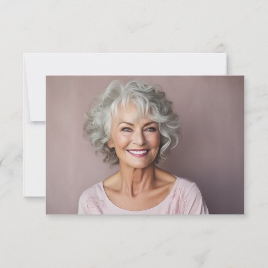 Gedenkstätte für dunkelblaues und weißes Foto Dankeskarte (Rückseite)