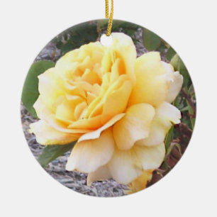 Gedenkstätte für Gelbe Rosen Keramikornament