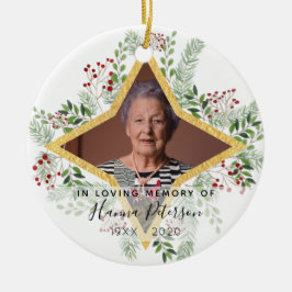 Gedenkstätte für Gold und Blumen Keramik Ornament