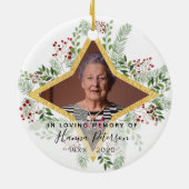 Gedenkstätte für Gold und Blumen Keramik Ornament (Hinten)