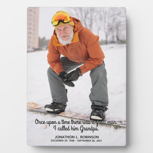 Gedenkstätte für Großvater Plaque Fotoplatte (Vorderseite)