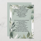 Gedenkstätte für grüne und weiße Blätter Einladung (Vorne/Hinten)