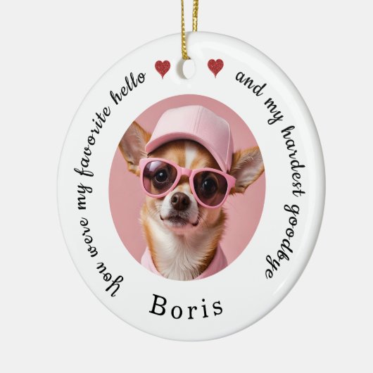 Gedenkstätte für Haustiere für immer in unseren He Keramik Ornament (Links)