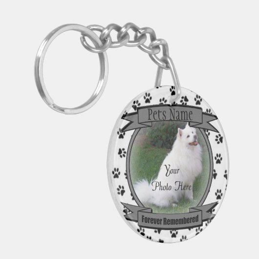 Gedenkstätte für Haustiere - für immer vergessen - Schlüsselanhänger (Vorderseite links)