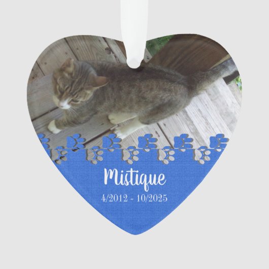 Gedenkstätte für Haustiere Geliebter Keepake Ornament (Vorderseite)