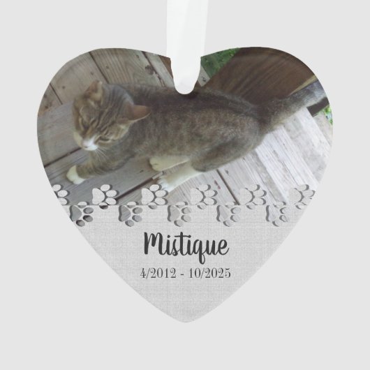 Gedenkstätte für Haustiere Geliebter Keepake Ornament (Rückseite)