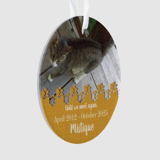 Gedenkstätte für Haustiere Geliebter Keepake Ornament (Vorderseite)